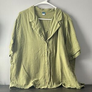 Green Button-Up Shirt
